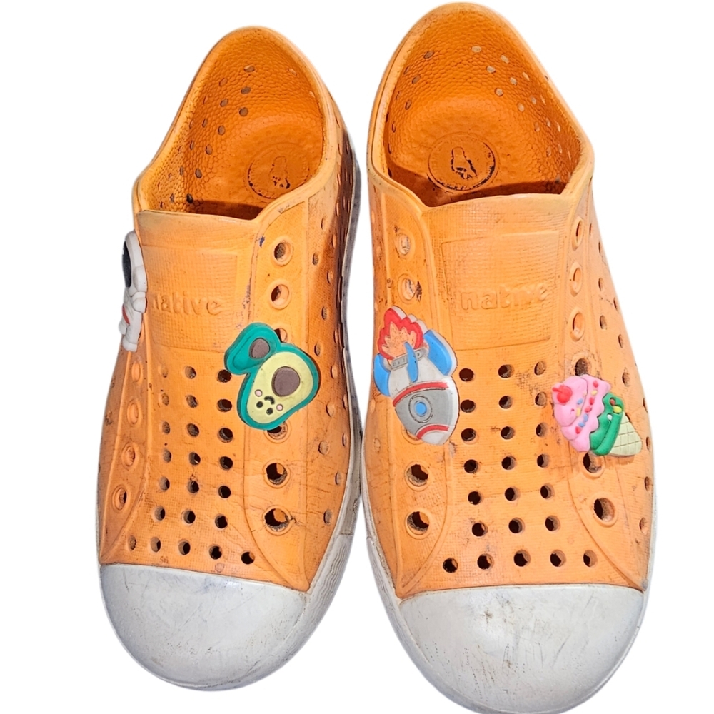 Native Kids Orange and White Shoes